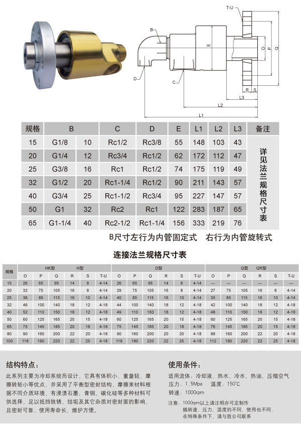 HSGF型旋轉(zhuǎn)接頭參數(shù)圖